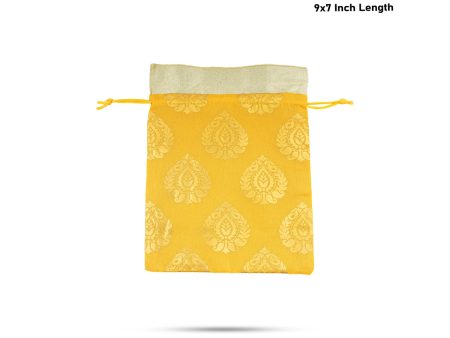 Thamboolam Bag Set - 9 x 7 Inches | 5 Pcs  Jari Design Potli Bag  Tambula Bag for Wedding  Assorted Colour Discount