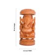 Ganesh Murti With Umbrella - 10 x 4.5 Inches | Wooden Statue  Vinayaka Statue Sitting On Chowki for Pooja Supply