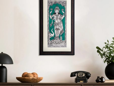 Pattachitra Painting Frame - 22 x 12 Inches | Standing Lakshmi Design Patachitra Painting  Hand Painted Frame Fashion