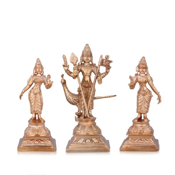 Murugan Valli Deivanai Statue Set - 5 x 2 Inches | Panchaloha Statue\ Murugan Valli Deivanai Idol for Pooja For Discount