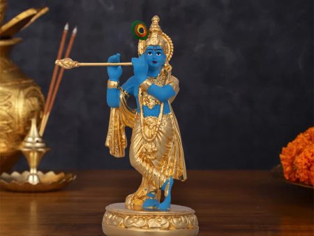 Flute Krishnan Statue - 4.5 x 1.5 Inches | Ceramic Sculpture  Krishna Flute Statue for Pooja  90 Gms Approx Cheap