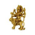 Durga Idol Sitting On Tiger - 4.5 x 3.5 Inches | Antique Brass Idol  Durga Murti for Pooja  490 Gms Approx Discount