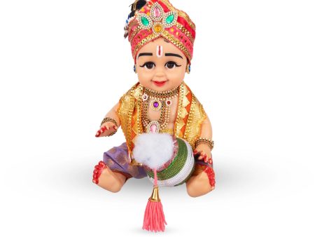 Kannan Statue With Pot Plastic Golu Bommai - 9 x 7 Inches | Giri Golu Doll  Navaratri Golu Bomma Gombe Bommai on Sale