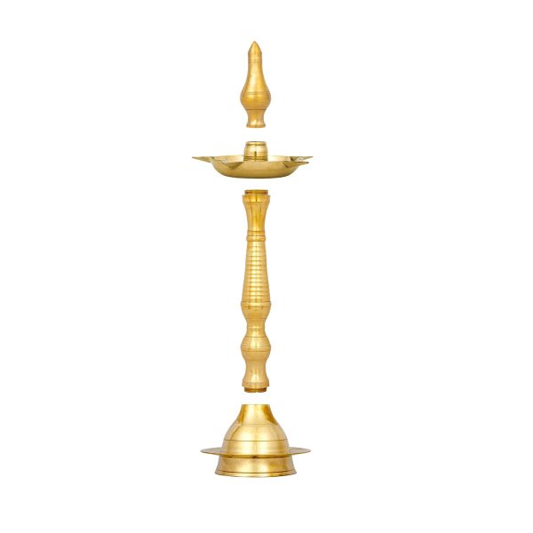 5 Face Kerala Vilakku - 16 x 5 Inches | Brass Kerala Kuthu Vilakku  Kerala Lamp for Pooja  780 Gms Approx Fashion