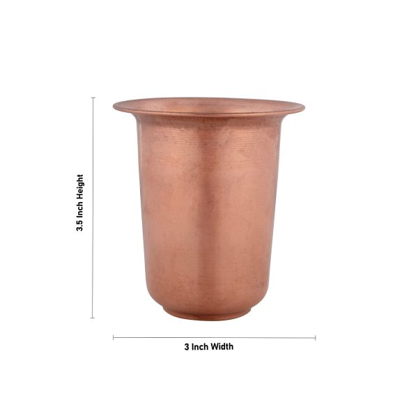 Coffee Tumbler - 3.5 x 3 Inches | Copper Tumbler  Brass Cup for Home  60 Gms Approx For Sale