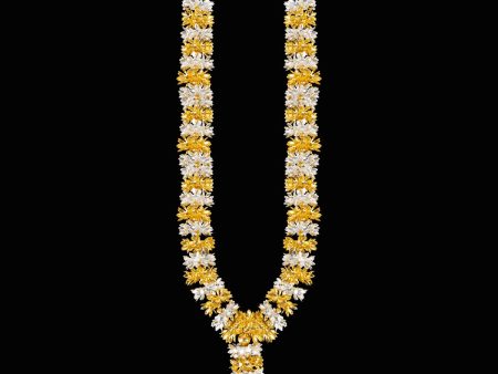 Artificial Flower Garland - 18 Inches | Silver & Gold Polish Lotus Design Artificial Mala for Decoration Online now