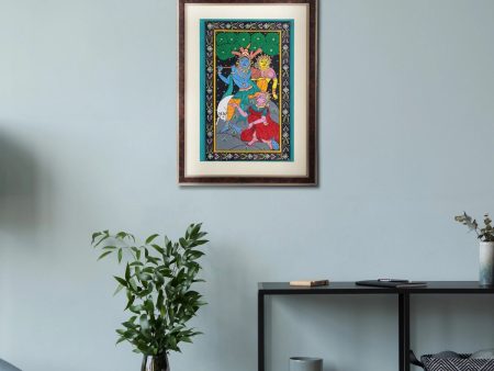 Pattachitra Painting Frame - 23 x 17 Inches | Radha Krishna Hand Painted Frame  Patachitra Painting for Home For Discount