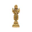 Standing Lady Deepam - 4 x 1.5 Inches | Antique Brass Vilakku  Brass Lamp for Pooja  240 Gms Approx Cheap