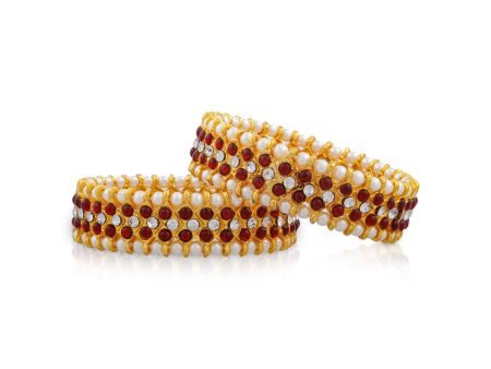 Kemp Stone Bangles Pair - 0.75 x 2.5 Inches | Stone With Beads Chudi  Bharatanatyam Jewellery for Women Online Sale