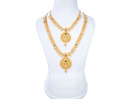 Haram Necklace Earring Set - 11 Inches | Gold Polish Jewelry Set  Jewellery for Women  100 Gms Approx Online