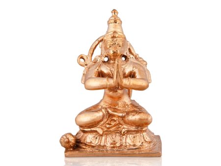 Anjaneya Statue - 2.5 x 1.75 Inches | Panchaloha Statue  Sitting Hanuman Statue for Pooja  135 Gms Approx For Discount