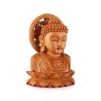 Buddha Bust Statue With Base - 6 x 5.5 Inches | Wooden Statue  Buddha Idol  Buddha Murti for Pooja Discount