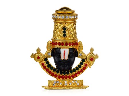 Balaji Murti - 3 x 2.5 Inches | Multicolour Stone Balaji Idol  Gold Polish Balaji Statue for Car  45 Gms Approx For Sale