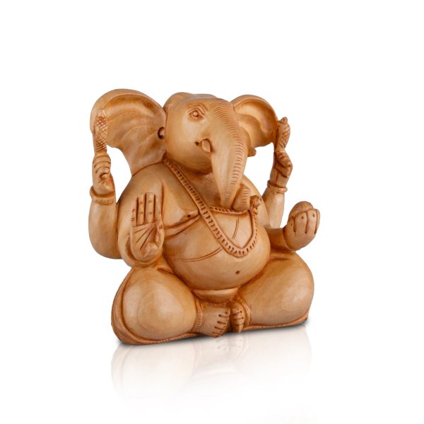 Big Ear Ganesh Murti - 4 x 4 Inches | Ganapati Idol  Wooden Statue  Vinayagar Statue for Home Decor For Sale