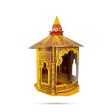 Ganpati Decoration Mandir - 7 x 6.5 Inches | Suvarna Makhar Design Paper Mandir  Eco Friendly Mandir Decoration For Discount