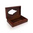 Wooden Tissue Box - 3 x 10 x 6 Inches | Hand Carved Wooden Tissue Holder With Brass Design for Home Online Sale