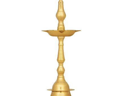 5 Face Kerala Vilakku - 13 x 4.75 Inches | Brass Kerala Kuthu Vilakku  Kerala Lamp for Pooja  480 Gms Approx Online now