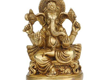 Ganesh Murti - 6 Inches | Antique Brass Statue  Vinayagar Statue  Ganesha Idol for Pooja Discount