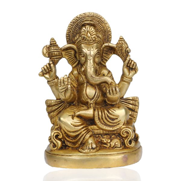 Ganesh Murti - 6 Inches | Antique Brass Statue  Vinayagar Statue  Ganesha Idol for Pooja Discount