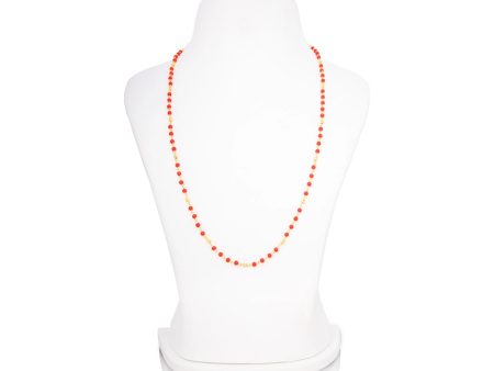 Coral Mala - 12 Inches | Gold Polish Beads With Coral Beads Mala  Coral Beads Jewelry for Women Sale