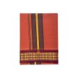 Veshti - 2 Mtrs | 3 Line Rudraksha Border Dhoti  Dark Kavi Colour Vesti for Men on Sale