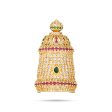 Half Crown - 1.75 x 1 Inches | Multicolour Stone Half Mukut  Half Kiridam  Half Turban for Deity Sale