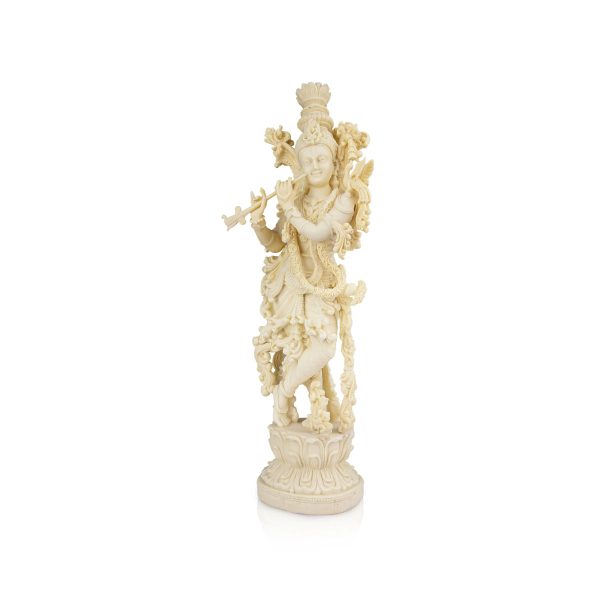 Krishna Murti - 15 x 4 Inches | Marble Dust Murti  Standing Krishna Statue for Pooja For Cheap