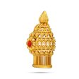 Half Vairamudi Crown - 2.25 x 1.25 Inches | Gold Polish With Single Stone Half Kireedam  Half Mukut for Deity Online Sale