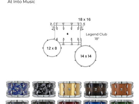 British Drum Company Legend Series 18  Club 3-piece Drum Kit Supply