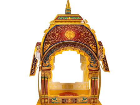 Ganpati Decoration Mandir - 10 x 7 Inches | Surya Makhar Design Paper Mandir  Eco Friendly Mandir Decoration For Cheap