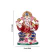 Ganesh Murti - 4 x 3 Inches | Aluminium Vinayagar Statue  Sitting Ganesha Statue  Painted Ganpati Murti for Pooja Online Sale