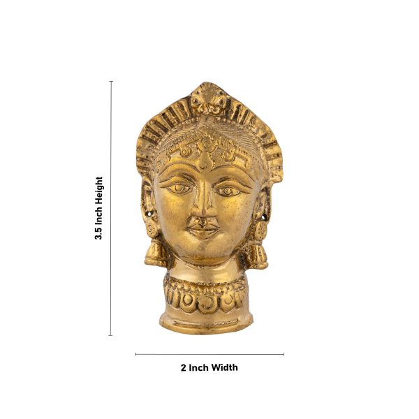 Brass Gauri Head - 3.5 x 2 Inches | Brass Gowri Head  Devi Head for Pooja  300 Gms Approx For Discount