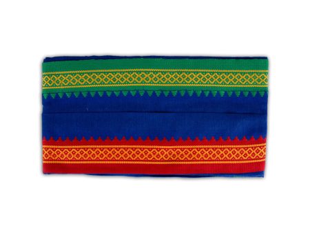 Towel - 30 x 60 Inches | Mla Border Design Angavastram  Blue Colour Kasavu Shawl for Men Online Hot Sale