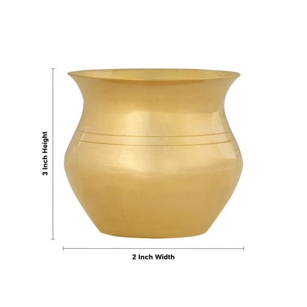 Brass Lota - 3 x 2 Inches | Brass Chombu  Brass Kalash Pot  Kalasam for Pooja  50 Gms Approx Online Sale