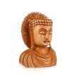 Buddha Bust Statue - 5 x 4.5 Inches | Wooden Statue  Buddha Idol  Buddha Murti for Pooja Discount