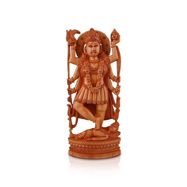 Kali Murti - 12 x 5 Inches | Kali Amman  Wooden Statue  Kali Statue for Pooja Fashion