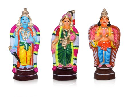 Andal Rangamannar Garudazhwar Clay Golu Bommai Set - 10 x 4 Inches | Giri Golu Doll  Navaratri Golu Bomma Gombe Bommai Cheap