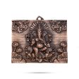 Ganesh Murti With Flower Design Wall Hanging - 11 x 9 Inches | Copper Oxidised Ganpati Murti Wall Hanger for Home For Cheap