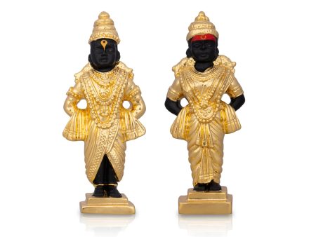 Panduranga Rukmini Pair - 4 x 1.5 Inches | Ceramic Sculpture  Rukmini Panduranga  Panduranga And Rukmini for Pooja Cheap