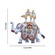 Elephant Statue - 3 x 3.5 Inches | Aluminium White Ambari Elephant  Painted Elephant Sculpture for Home Decor For Cheap