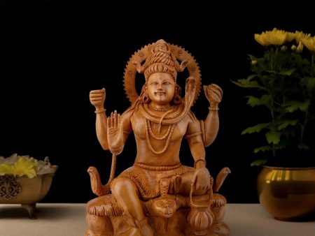 Shivan Statue - 10 x 7 Inches | Sitting Shiva Idol  Wooden Statue for Pooja For Cheap