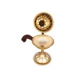 Dhoop Stand With Wooden Handle - 8 x 8 Inches | Brass Dhup Dhani With Lid  Sambrani Stand for Pooja  425 Gms on Sale