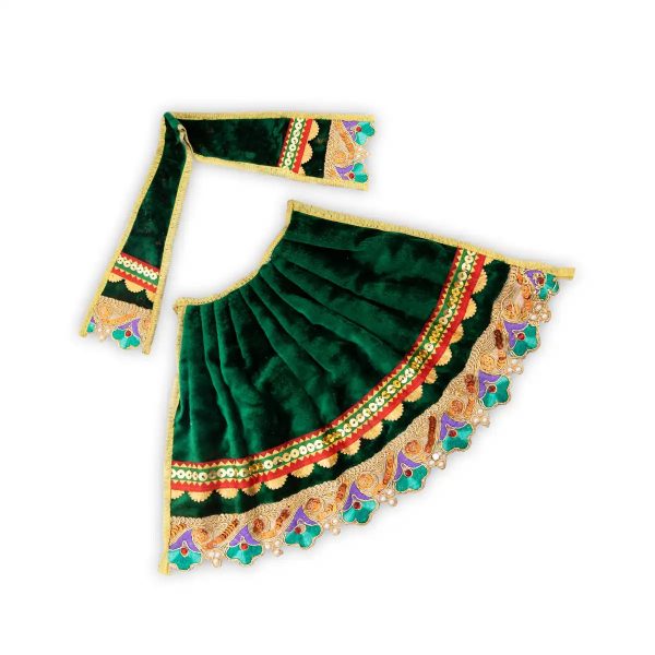 Amman Pavadai - 7 x 12 Inches | Velvet Mata Dress  Devi Vastra  Mata Poshak for Deity  Assorted Colour on Sale