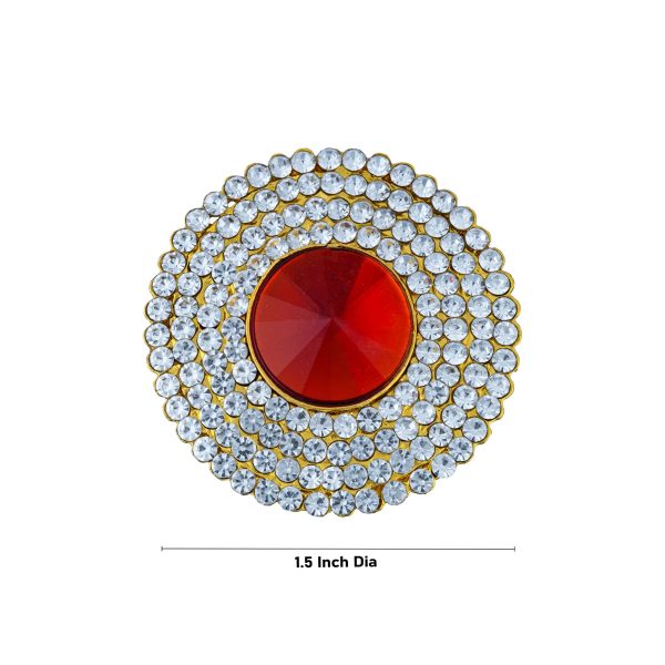 Stone Pottu - 1.5 Inches | Stone Tilak  Stone Bindi  Stone Jewellery for Deity Decor  Assorted Colour Online now