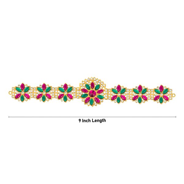 Hip Belt - 1.75 x 9 Inches | Waist Belt  Stone Jewellery  Multicolour Stone Belt for Deity For Sale