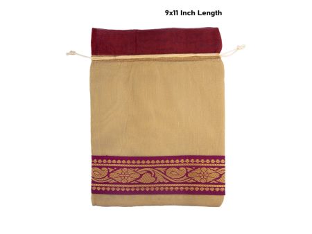 Thamboolam Bag Set - 9 x 11 Inches | 5 Pcs  Jari Border Design Potli Bag  Tambula Bag for Wedding  Assorted Colour Hot on Sale