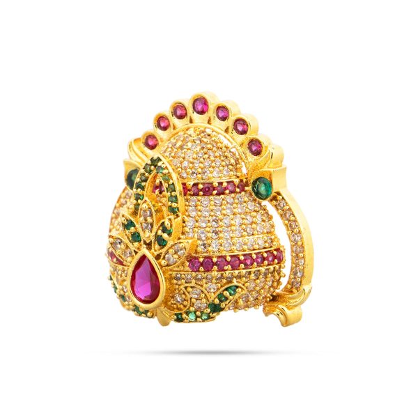 Half Crown - 1 x 1.25 Inches | Multicolour Stone Half Kireedam  Half Mukut  Half Kiridam for Deity For Cheap