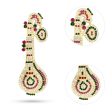 Stone Veena - 6 x 2.25 Inches | Multicoloured Stone Veenai  Deity Ornament Discount