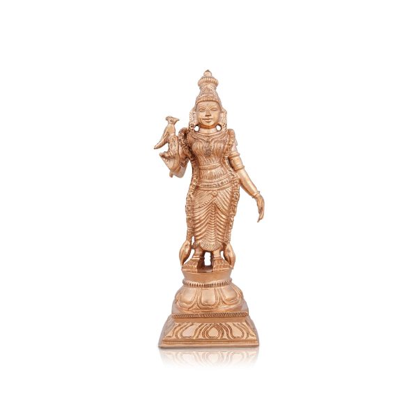 Meenakshi Amman Statue - 6 x 2.5 Inches | Panchaloha Statue  Standing Meenakshi Amman Idol for Pooja  440 Gms For Discount