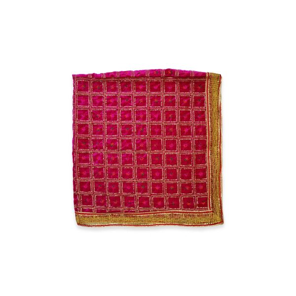 Mata Chunri - 1 Mtr | Velvet With Jari Design Mata Chunari  Chunri Shawl for Deity For Cheap